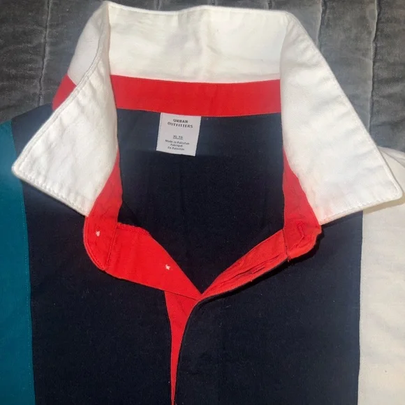 Colorblock urban outfitters Long Sleeve Polo Shirt - Picture 3 of 3